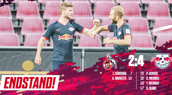 德甲-RB莱比锡4-2逆转科隆 希克恩昆破门维尔纳建功 德甲-RB莱比锡4-2逆转科隆 希克恩昆破门维尔纳建功