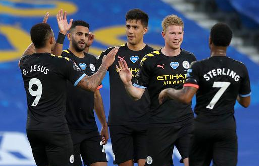 英超-曼城5-0大胜布莱顿锁定亚军 斯特林帽子戏法热苏斯传射 英超-曼城5-0大胜布莱顿锁定亚军 斯特林帽子戏法热苏斯传射