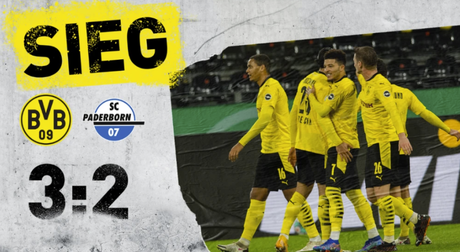 德国杯-哈兰德加时制胜桑乔建功 多特3-2帕德博恩艰难晋级 德国杯-哈兰德加时制胜桑乔建功 多特3-2帕德博恩艰难晋级