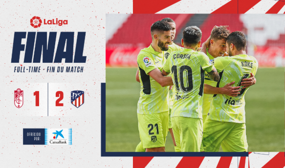 西甲-马竞2-1格拉纳达取客场5连胜 苏神中框略伦特科雷亚破门 西甲-马竞2-1格拉纳达取客场5连胜 苏神中框略伦特科雷亚破门