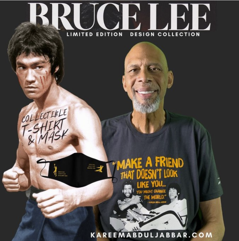 贾巴尔晒与李小龙合照 为亚裔发声:仇恨没有立足之地