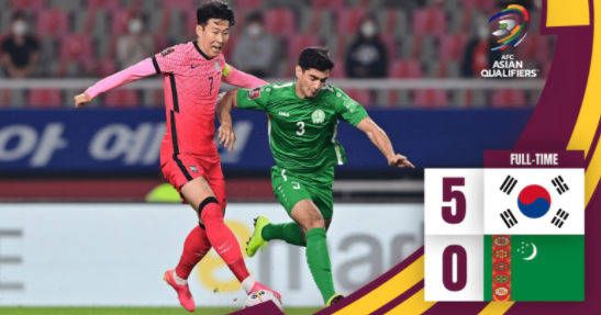 世预赛-韩国5-0土库曼斯坦凭净胜球重返小组头名 孙兴慜造3球 世预赛-韩国5-0土库曼斯坦凭净胜球重返小组头名 孙兴慜造3球