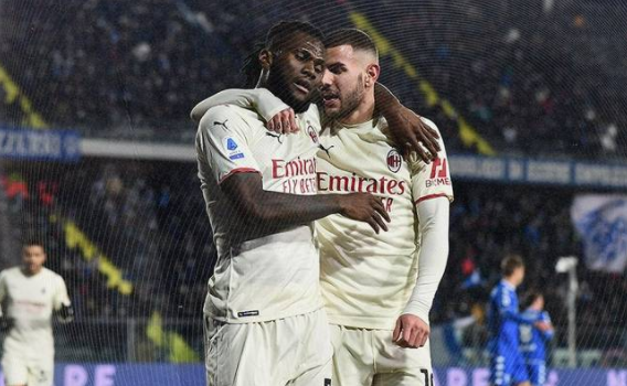 意甲-凯西双响巴卡约科送点 米兰4-2胜恩波利暂第2 意甲-凯西双响巴卡约科送点 米兰4-2胜恩波利暂第2