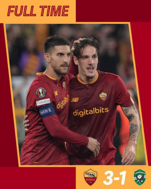 欧联-扎尼奥洛连造三球单骑闯关 罗马3-1逆转战胜卢多戈雷茨 欧联-扎尼奥洛连造三球单骑闯关 罗马3-1逆转战胜卢多戈雷茨