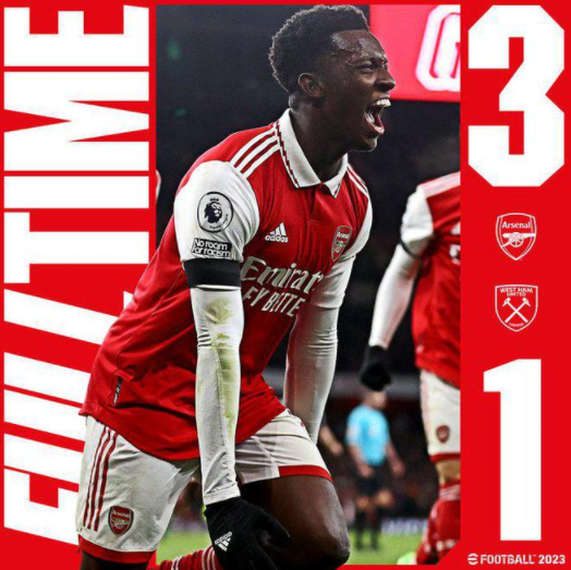 英超-阿森纳3-1战胜西汉姆 萨卡破门马丁内利建功厄德高两送助攻 英超-阿森纳3-1战胜西汉姆 萨卡破门马丁内利建功厄德高两送助攻