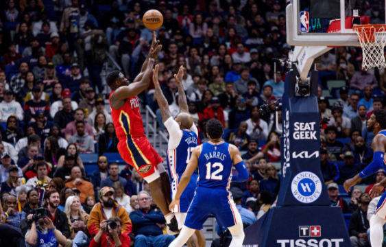 恩比德37+8哈登空砍20+10 胖虎36分鹈鹕127-116击退76人 恩比德37+8哈登空砍20+10 胖虎36分鹈鹕127-116击退76人