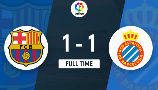 西甲-巴萨1-1闷平西班牙人 阿隆索破门何塞卢点射 西甲-巴萨1-1闷平西班牙人 阿隆索破门何塞卢点射