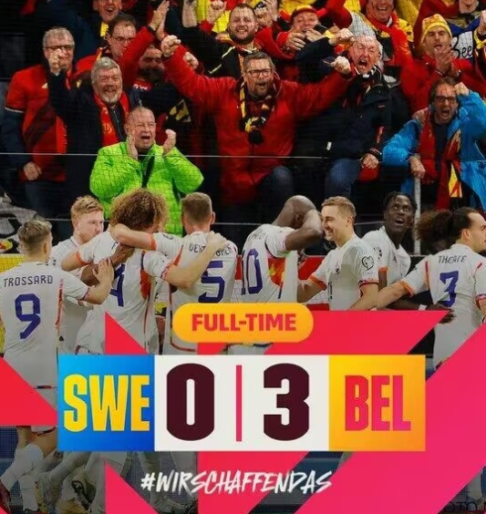 欧预赛-比利时3-0轻取瑞典 卢卡库帽子戏法卢克巴基奥两助 欧预赛-比利时3-0轻取瑞典 卢卡库帽子戏法卢克巴基奥两助