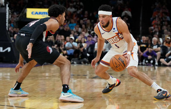 杜兰特布克合砍38分比尔11分 夏普19分开拓者106-117不敌太阳 杜兰特布克合砍38分比尔11分 夏普19分开拓者106-117不敌太阳