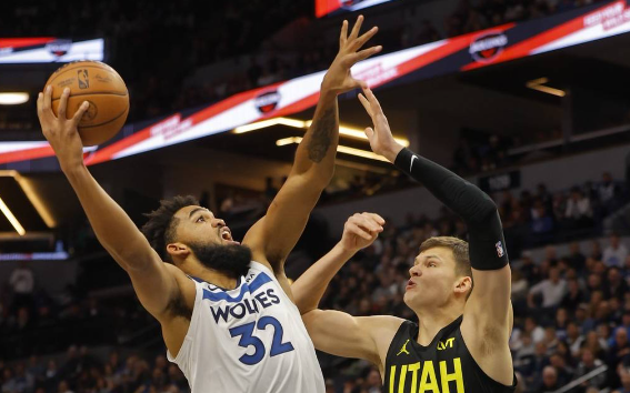 唐斯32+11马克卡宁缺阵 戈贝尔两双森林狼101-90战胜爵士 唐斯32+11马克卡宁缺阵 戈贝尔两双森林狼101-90战胜爵士