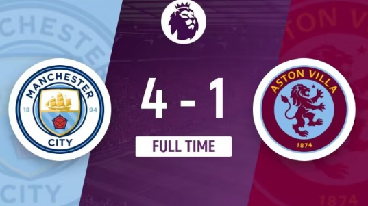 英超-曼城4-1轻取维拉位居第3,福登戴帽,罗德里传射 英超-曼城4-1轻取维拉位居第3,福登戴帽,罗德里传射