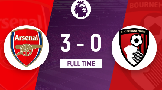 英超-阿森纳3-0战胜伯恩茅斯先赛2场4分领跑 萨卡点射赖斯传射 英超-阿森纳3-0战胜伯恩茅斯先赛2场4分领跑 萨卡点射赖斯传射