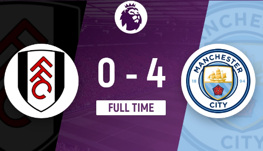 英超-曼城4-0大胜富勒姆反超阿森纳登顶 格瓦迪奥尔双响