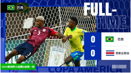狂轰无果！巴西0-0哥斯达黎加无缘开门红 马基进球被吹巴西轰19脚