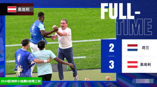 欧洲杯-荷兰2-3不敌奥地利，萨比策、施密德破门，马伦乌龙