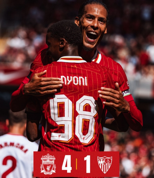 友谊赛-利物浦4-1大胜塞维利亚季前赛四连胜 迪亚斯双响