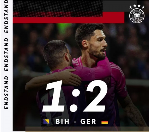 欧国联-恩达夫双响维尔茨送助攻哲科破门 德国2-1波黑