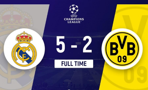 让二追五！皇马5-2逆转多特 维尼修斯戴帽吕迪格巴斯克斯建功