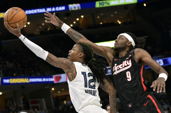 莫兰特复出23分钟砍22+11 JJJ21+6 灰熊主场轻取开拓者