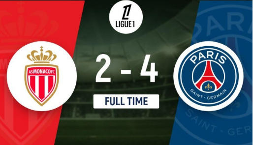 法甲-巴黎4-2摩纳哥 登贝莱双响 多纳鲁马遭鞋钉踹脸破相伤退