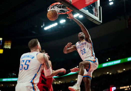 鸭梨35分 杰伦威24+5+8 阿夫迪亚28+8+8 雷霆终结开拓者4连胜