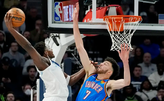 爱德华兹23+8亚历山大24分 里德两双森林狼116-101轻取雷霆 爱德华兹23+8亚历山大24分 里德两双森林狼116-101轻取雷霆