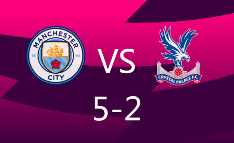英超-曼城5-2轻取水晶宫，丁丁造3球，埃德森伤退